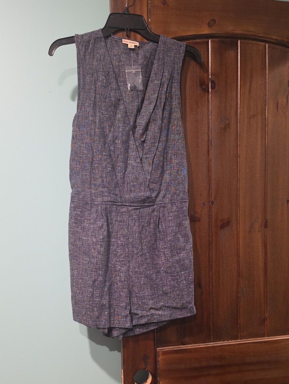 Zenana Outfitters Heathered Navy Sleeveless Romper